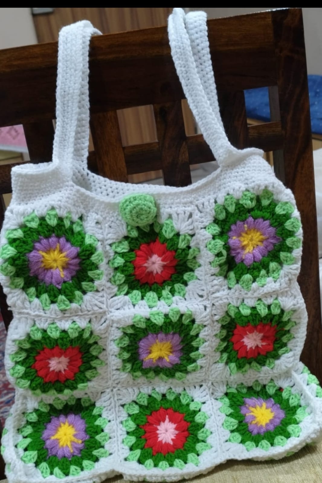 Granny Square Tote Bag — a handcrafted crocheted tote bag